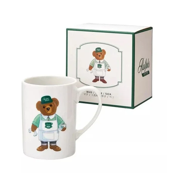Ralph Lauren Ralph's Coffee Polo Bear Mug‎ In Box Barista Porcelain White NEW - Picture 4 of 7
